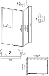 Grossman  Душевой уголок Style 120x90x195 профиль черный матовый стекло тонированное – фотография-11